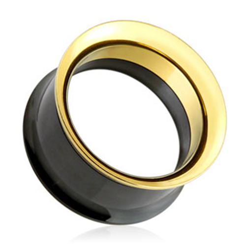 Flesh tunnel plug - flesh, intarsio
