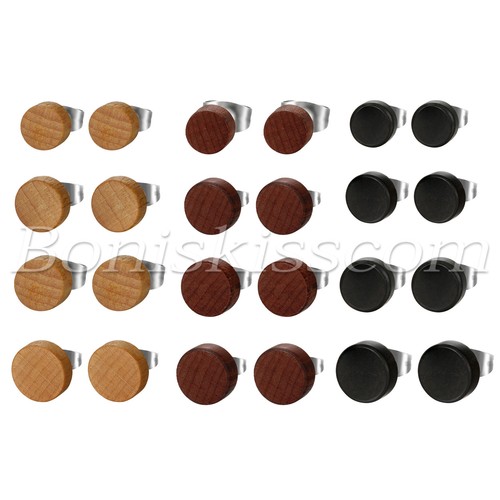 2pz orecchini uomo donna legno - orecchini,